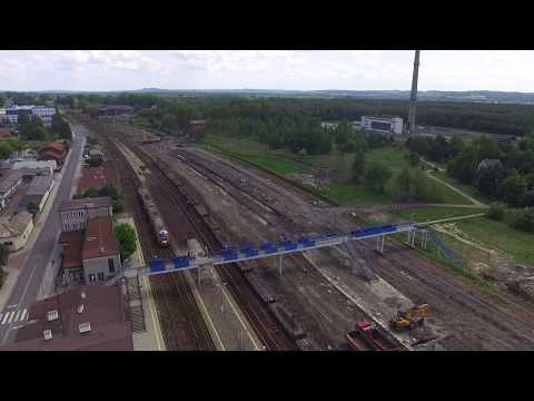 Panorama rozkopanej stacji kolejowej  - PKP Trzebinia.