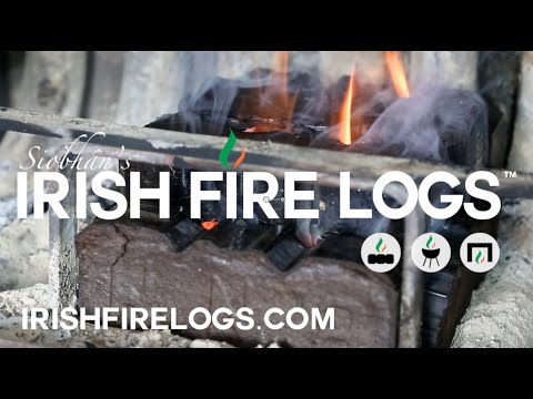 Starting an Irish peat fire with Siobhán's Irish Fire Logs