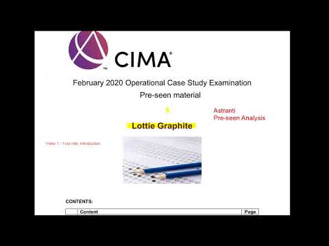 CIMA OCS February 2020 - Lottie Graphite - Pre-seen Analysis
