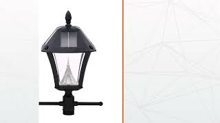 Watch A Video About the Baytown 1 Light Solar LED Post Light in Black