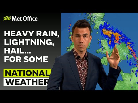 20/06/23 – Heavy Rain, Lightning, Hail for some– Afternoon Weather Forecast UK – Met Office Weather