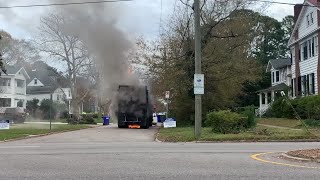 Viewer video: Garbage truck on fire in Norfolk