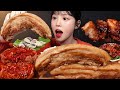 Whole Boiled Pork With Spicy Kimchi And Oysters Mukbang ASMR