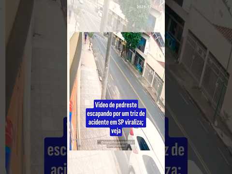 Pedestre é salvo por poste e escapa de carro desgovernado em Birigui (SP); imagens impressionam