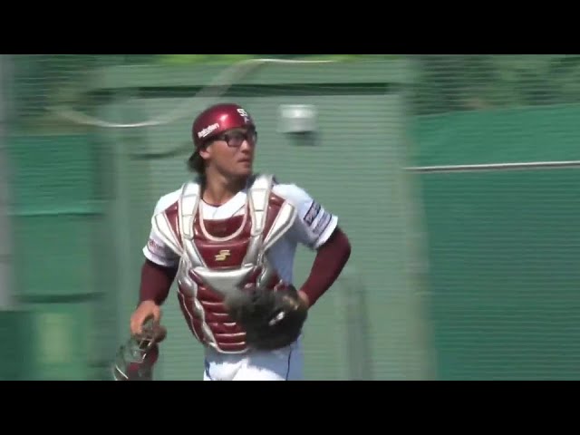 【ファーム】正確無比な送球!! イーグルス・安田悠馬が盗塁阻止!!  2024年6月14日 東北楽天ゴールデンイーグルス 対 横浜DeNAベイスターズ