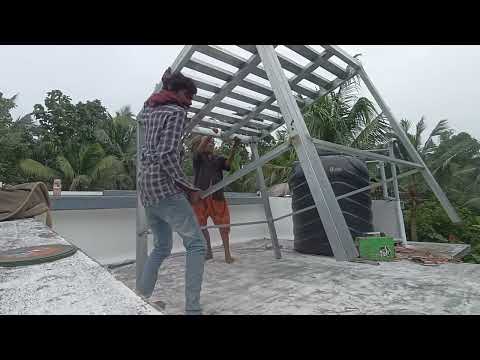 1000 ltr water tank stand making in india kerala ernakulam #roofing #home #roof #sheetwork #welding