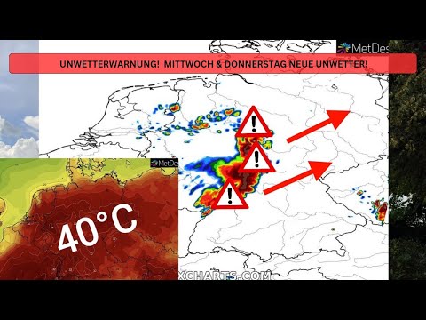 Unwetterwarnung! Neue Unwetter heute & morgen! Superzellengefahr! Nächste Woche große Hitze möglich!