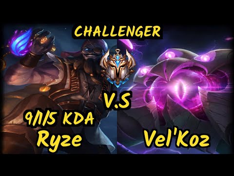 HLE Tempt (RYZE) vs VEL'KOZ - 9/1/5 KDA MID CHALLENGER GAMEPLAY - KR