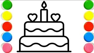 Cute Cake 🎂🎉 Drawing, Painting & Coloring For Kids and Toddlers_ Kids Art