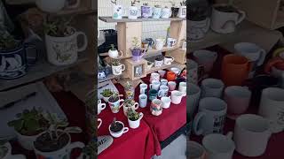 flea market coffee mug succulents #flea #succulents