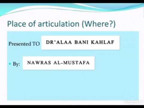 Nawras Almustafa - Place of articulation