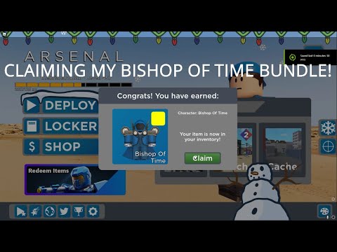 CLAIMING MY BISHOP OF TIME BUNDLE IN ROBLOX ARSENAL! (CHRISTMAS EVENT 2021)