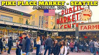 THE NEWLY TRANSFORMED SEATTLE WATERFRONT & PIKE PLACE MARKET | 4K Walk