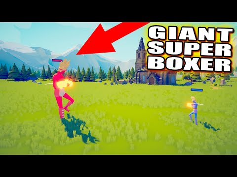 Giant Super Boxer vs Every Faction with HP BAR - TABS MODS GAMEPLAY