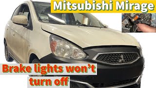 Brake light switch adjustment/replacement Mitsubishi mirage