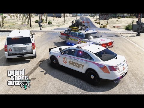 GTA 5: LSPDFR Chase Me #6 - Ghostbusters - Stolen Ecto 1 and Ghostbusters Sheriff