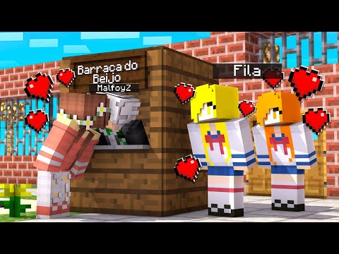 MONTEI UMA BARRACA DO BEIJO NA FRENTE DA ESCOLA NO MINECRAFT !