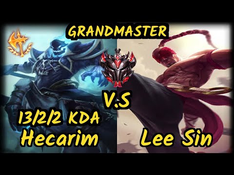 FLA Shrimp (HECARIM) vs LEE SIN - 13/2/2 KDA JUNGLE GAMEPLAY - BR Ranked GRANDMASTER v9.6