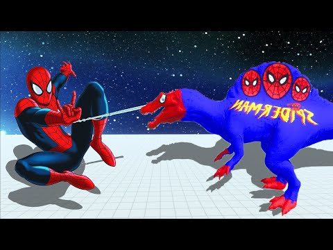SPIDERMAN SPINOSAURUS DEATH CLIMB - Animal Revolt Battle Simulator