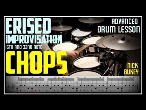 ERISED Improvisation 16th and 32nd Note Chops (Periphery) - Advanced Drum Lesson By Nick Bukey