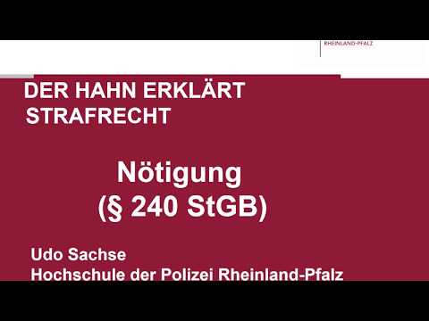 The Rooster explains criminal law - § 240 StGB Coercion