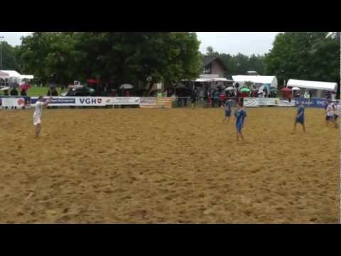 Tor von Martin Krause im Finale des 4. AZ Beach Soccer Cups / German Masters in Natendorf 2012