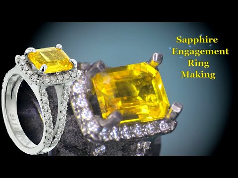 Yellow Sapphire and Diamond Engagement Ring - Bespoke Jewellery Specialist - Birmingham  - UK
