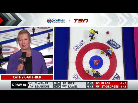 Draw 18 - 2023 Scotties Tournament of Hearts - Grandy (BC) vs Skrlik (AB)