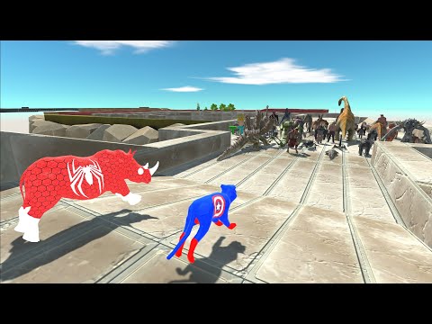 All Units Escape from Spiderman Rhino & Captain America Tiger - Animal Revolt Battle Simulator
