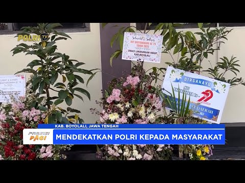 POLRES BOYOLALI TERIMA HADIAH TANAMAN DARI FORKOPIMDA MERIAHKAN HARI BHAYANGKARA KE-79