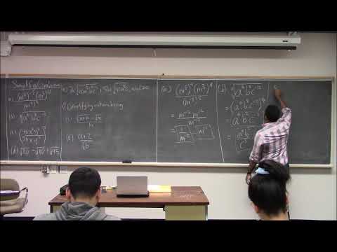 Math 195 Lecture 3 - Radical expressions, Algebraic expressions, and Factoring part 1
