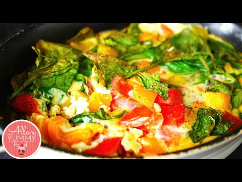 Egg Bake Recipe ( With Spinach & Tomato) - Запеченные яйца на завтрак