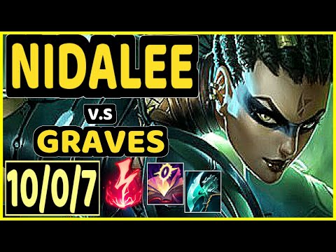 NIDALEE vs GRAVES - 10/0/7 KDA JUNGLE GAMEPLAY - KR Ranked GRANDMASTER