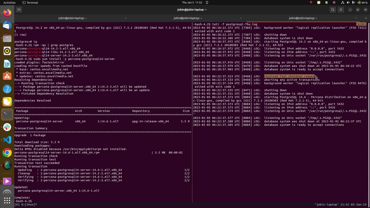 PostgreSQL minor version upgrade on Redhat – Jobin Augustine – Percona PostgreSQL tutorial