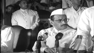 Lal Bahadur Shastri addresses the parliament in India. HD Stock Footage