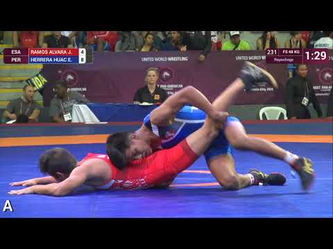 Repechage FS - 48 kg: J. RAMOS ALVARA (ESA) v. E. HERRERA HUAC (PER)