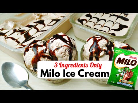 MILO ICE CREAM | 3 Ingredient Homemade Ice Cream | No Ice Cream Maker Needed
