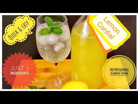 Quick & Easy Lemon Cordial | Just 3 ingredients | Refreshing Summer Drinks | Homemade Cordial