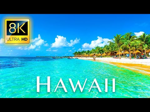 Fly Away to HAWAII in 8K ULTRA HD - Tropical Island Tour with Nature Relaxing Music & Drone Video 8K