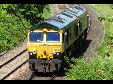 Freightliner Class 66 No's. 66618 & 66615 on 0K98 Hope - Crewe Basford Hall on 05.06.21 - HD