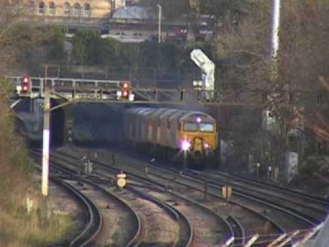 Eight-loco convoy! 57312 in charge of 3 other 57s and 4 73s