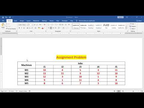 Assignment Problem 01