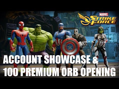 Account Showcase and HUGE 100 Premium Orb Opening! - Marvel Strike Force