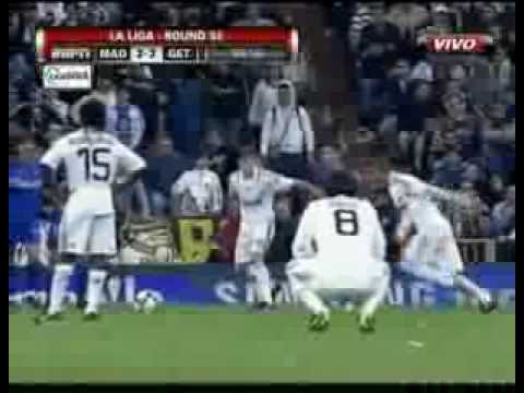 Gol de Guti de falta - Real Madrid 3-2 Getafe