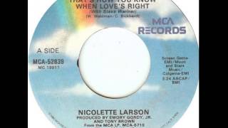 Nicolette Larson / Steve Wariner ~ That's How You Know When Love's Right