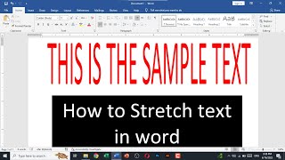 How to stretch text in ms word - change text ration in ms word