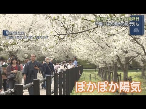 YouTube Video 「静岡まつり」最終日はぽかぽか陽気　午後の大御所花見行列に勝俣州和さんが登場