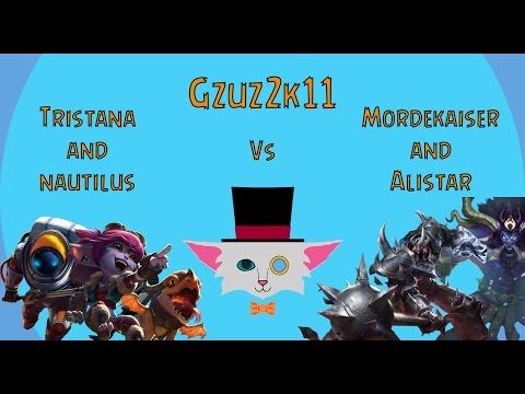 Tristana and Nautilus Vs Mordekaiser and Alistar Bot 5v5 Normal