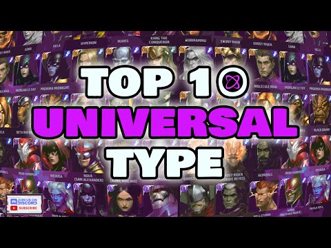 Top 10 UNIVERSAL Type Characters | Ranking  PVE & PVP | BEST CTP / ARTIFACT | Marvel Future Fight