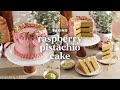 Raspberry Pistachio Cake Making Decorating My Vintage Birthday Cake